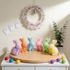 Colorful Easter Bunny Ornament Handmade Cartoon Bunny Figurine  Home Table Decor