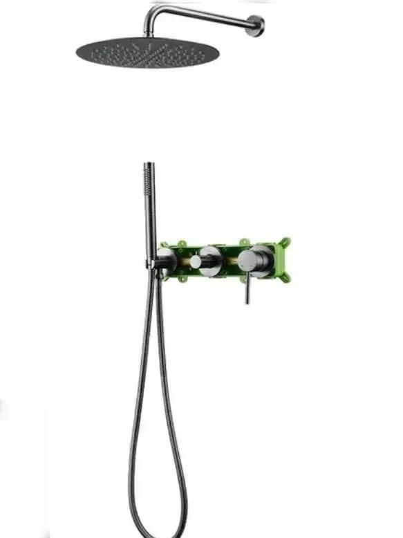 

gunmetal gray Shower Set 10 or 12 inch SUS 304 stainless steel Rain ultra-thin concealed Shower set IS038 8 inch