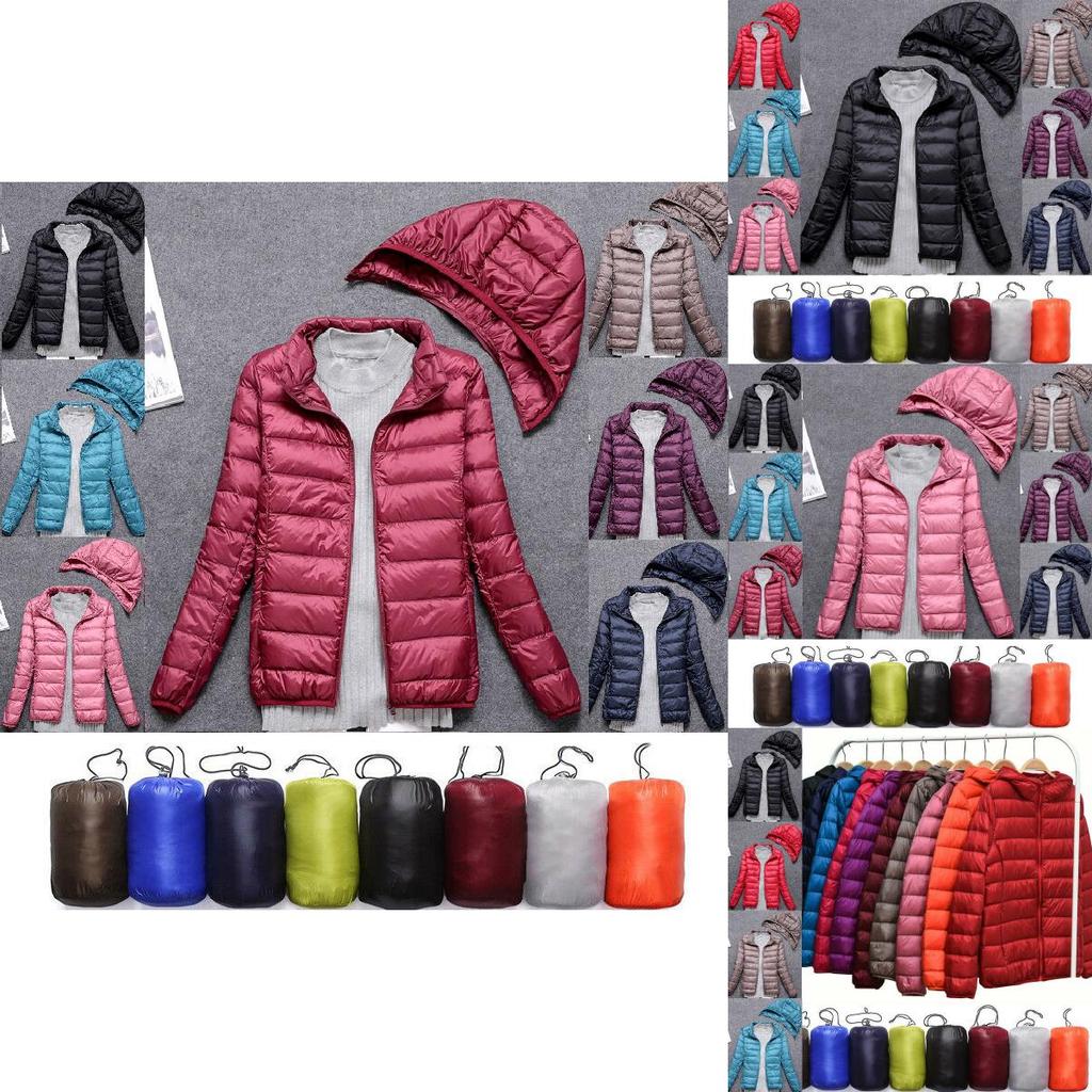 Women's Ultralight Packable Hooded Puffer Down Jacket With Detachable Hat