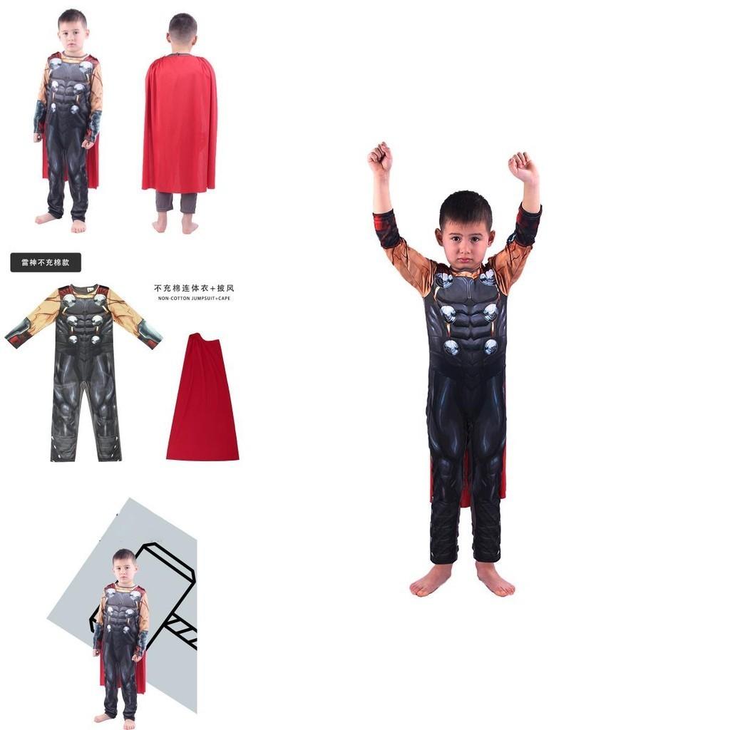 Children's Thor Costume With Printed Design Perfect For Halloween And Cosplay