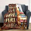 Reading Is My Happy Place Bookshelf Design Throw Blanket Perfect Home Decor And Gift For Book Loverst46