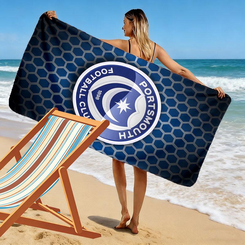 Portsmouth F.C Beach Towel, Large Soft Quick Dry Towel for Beach Camping Swimming