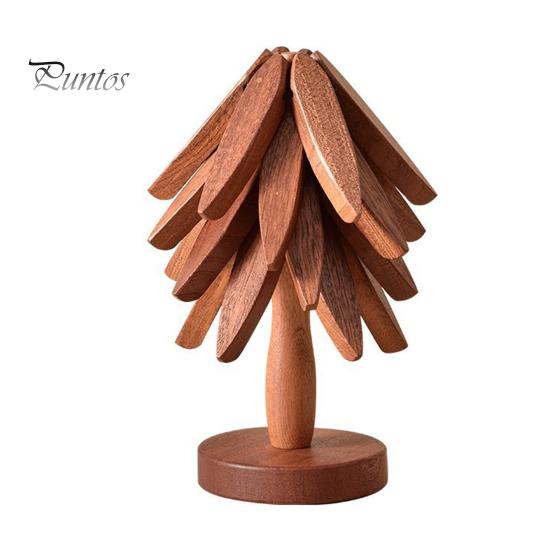 

Деревянные подставки для горячих блюд, набор подставок в форме дерева, специальная текстура, подставка под горячее, 4 треугольных коврика + 1 подставка, многофункциональный кухонный стол Sets