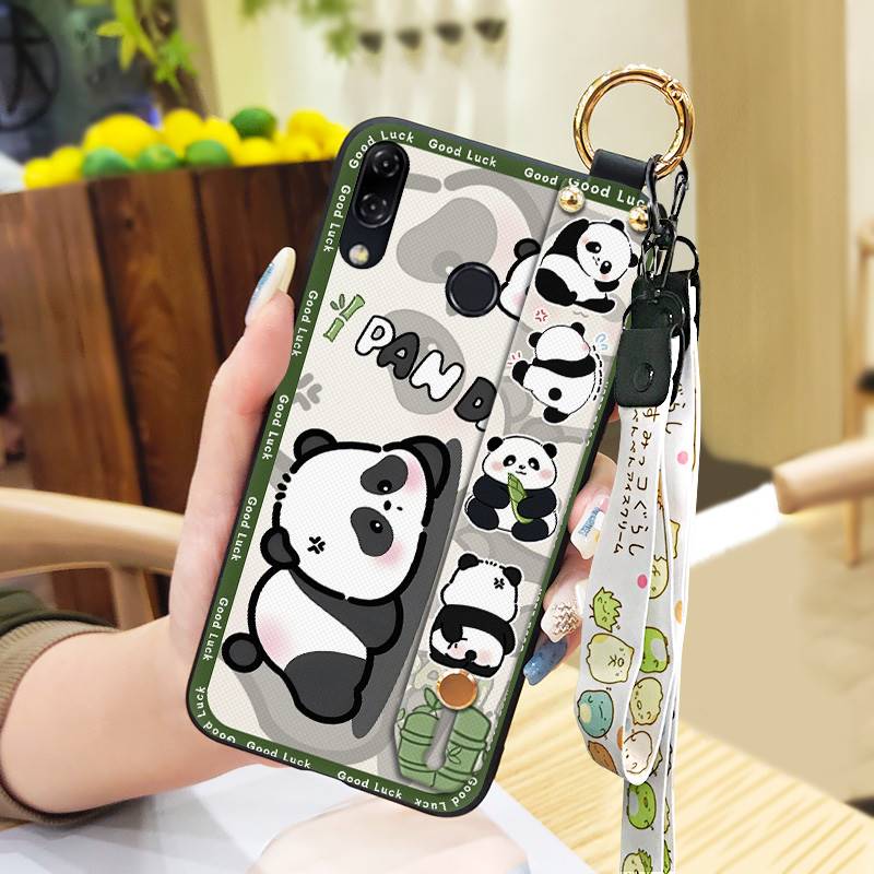 Protective Cute Phone Case For ASUS ZenFone 5 ZE620KL/ZS620KL Wristband Cartoon Panda Wrist Strap Lanyard Shockproof