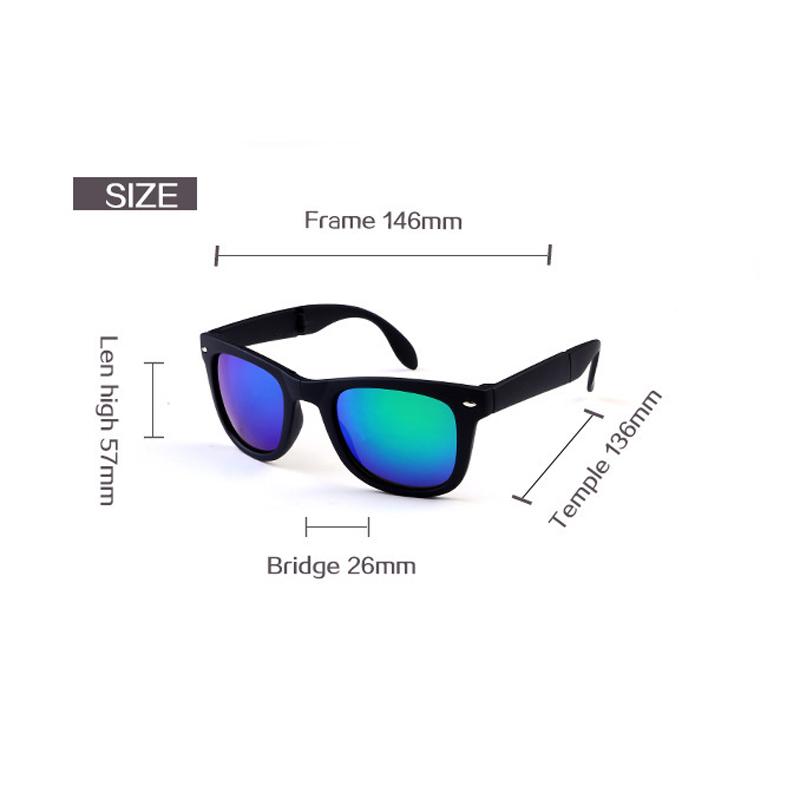 New Vintage Foldable Square Sunglasses Women Men Brand Designer Women'S Folding Fashion Portable Sun Glasses