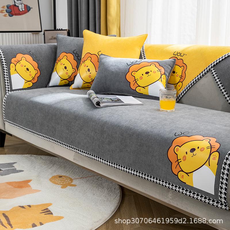 New Sofa Cushion Universal In All Seasons Nordic Simple Non-Slip Chenille Light Luxury Cover Cloth Seat Cushion