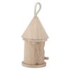 Small Hanging Bird House Wooden Round Bird Nest with Cotton Rope for Outdoor Garden Decoration