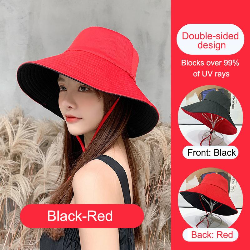Reversible Sun Hat For Women - Wide Brim Sun Protection Bucket Hat, Spring And Summer Style