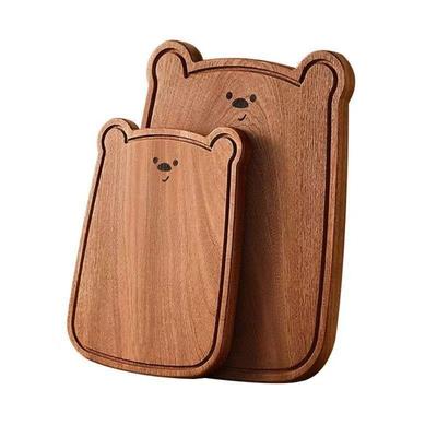 Home Use Solid Wood Bear Cutting Board Eco-Friendly Thickened Bread Board Cute Design Fruit Cutting Board Kitchen