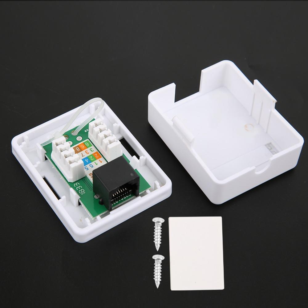 2Pcs Cat6 RJ45 Surface Mount Box Non-Shielded Single Port Mount Box Network Installation