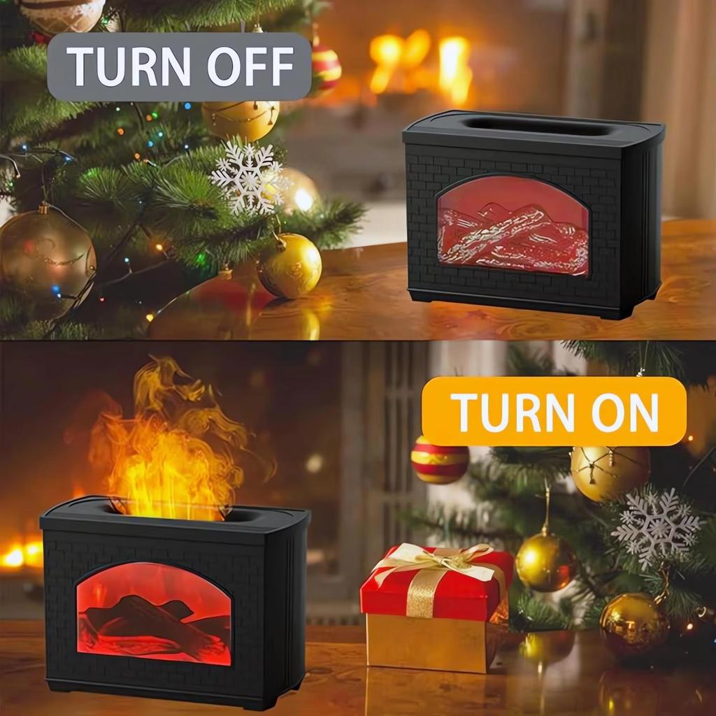 New Simulated Fireplace Air Humidifier Flame Effect Aroma Oil Diffuser Home Aromatherapy Humidifiers Mist Sprayer Air Diffuser