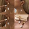 Irregular Shape Fashionable Earrings With Colorful Natural Stones And Faux Pearls
