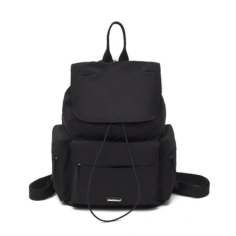 Schoolbag1011 New Backpack Outdoor Large Capacity Drawstring Solid Color Lightweight Computer Leisure Student Backpack Travel Schoolbag