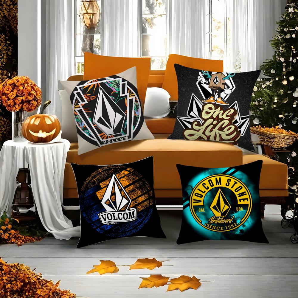 Extreme Sports Stone Volcom-V Pillow Case Comfort Sofa Bed Silky Elegant Invisible Zipper Decorative Cushion Cover