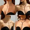 Luxury Long Chain Necklace For Women With Cubic Zirconia And Geometric Style For Trendy Neckwear