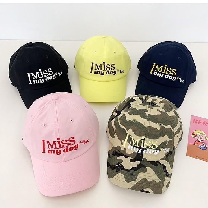 Vintage Dog Print Cotton Baseball Cap With Breathable Design For Outdoor Wear