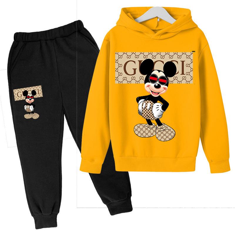 Disney Authentic Mickey Mouse Hoodie & Sweatpants - 2025 Kids' Casual New Year Outfit
