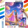 Tangled Romantic Couple Painting by Numbers Hand Filled Drawing Art Kit Home Decor
