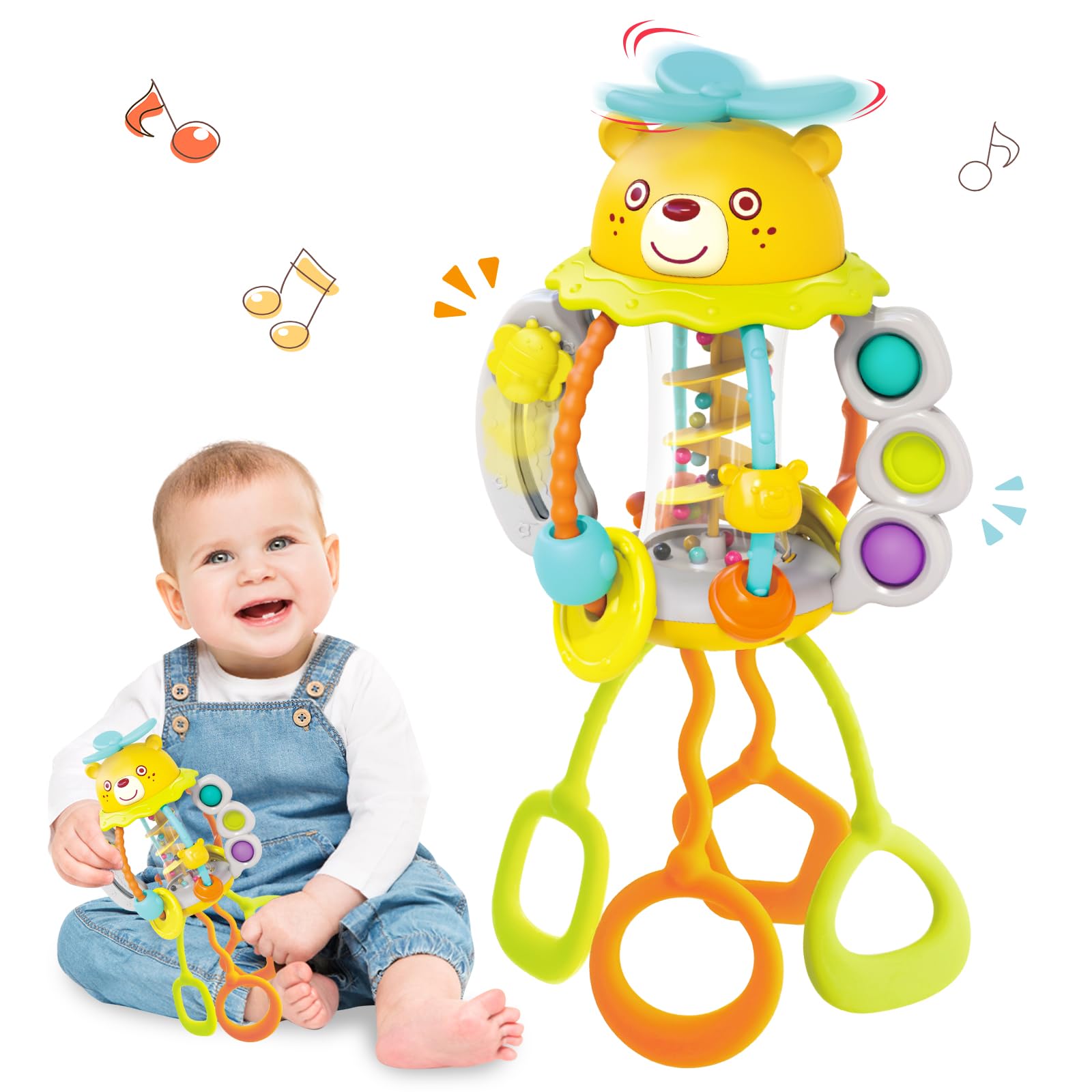 

Игрушка MAVEKID Малыш-медвежонок, Игрушка-шнурок для малышей, Развивающая игрушка для возраста 0, 1, 2, 6, 7, 8, 9 месяцев, Игрушка для новорожденных, Детский подарок, Популярный подарок на 1-й день рождения,