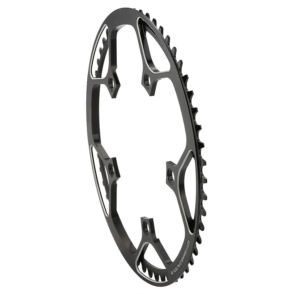 53T CNC Aluminum Alloy Mountain Bike Single Crank Chain Repair Parts (Black)
