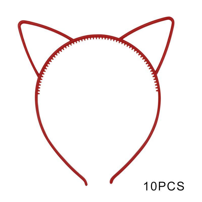 5pcs 10pcs Best selling cat ears headband bezel girl hair accessories hairbands plastic party props headwear children's jewelry