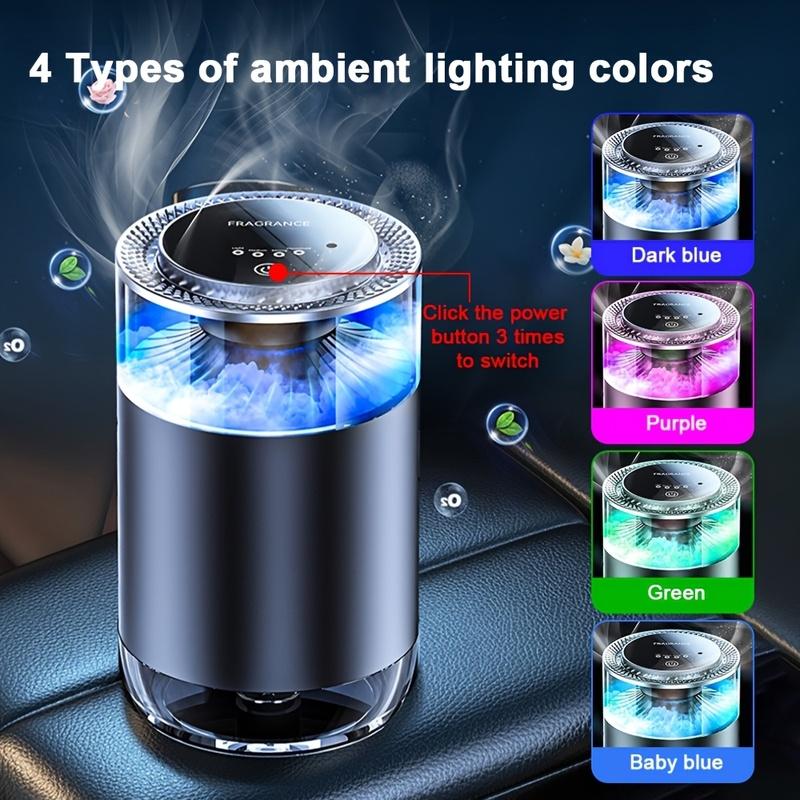 Smart Car Air Aromatherapy Diffuser Rechargeable Car Air Freshener Cloud Mist With Sound Pickup Lamp RGB Light Auto Interior