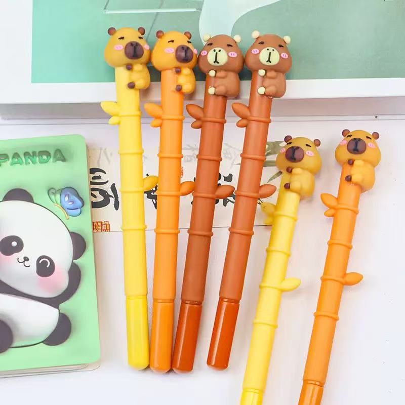 Gift Office Supplies Kapibala Bamboo Gel Pen Student Soft Glue Cute Learning Kawai Stationery High Value Exam Question Signature