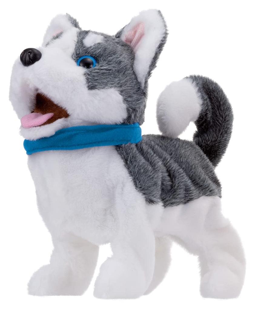 Iwaya Electric Animal Dog Plush Exploding with Welcome Woof ST Mark Ages 3 and Up (IWAYA) Toy, Joy! Husky, Certified, Battery-Operated,