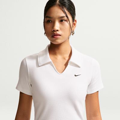 Nike Polo Shirts Women s White Polo Collar Moderate XL