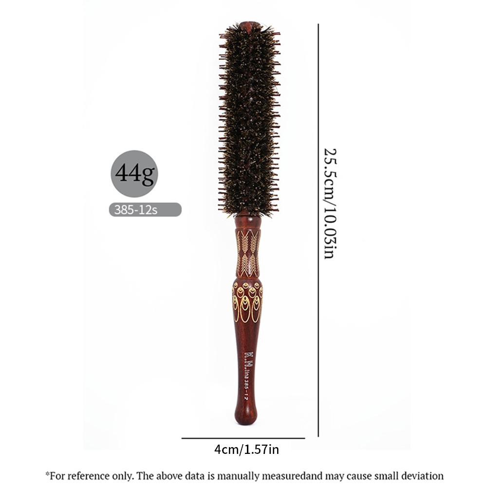 Круглая щетка для волос из натуральной деревянной щетины, роликовая щетка для волос, парикмахерская, антистатическая, профессиональная парикмахерская расческа, инструменты для укладки волос