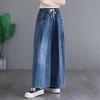Jeans Oversize Vita Alta Elastica Primavera Estate Pantaloni Lunghi Donna Gamba Larga Ampi Pieghe Pantaloni da Donna Pantaloni Casual