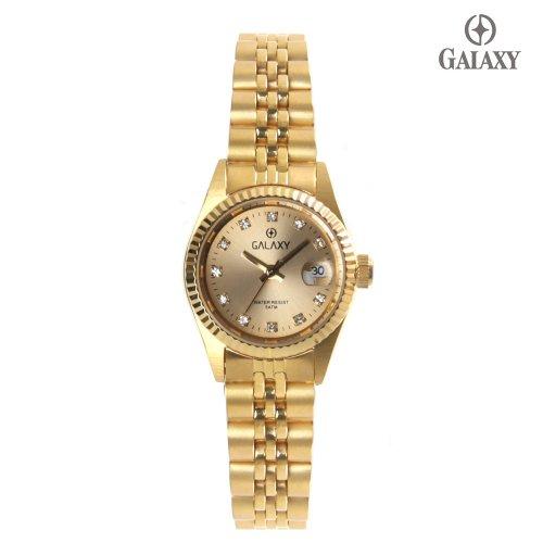 [GALAXY] GALAXY 5 ATM Couple Watch Women s Metal Wristwatch QT7013FC none
