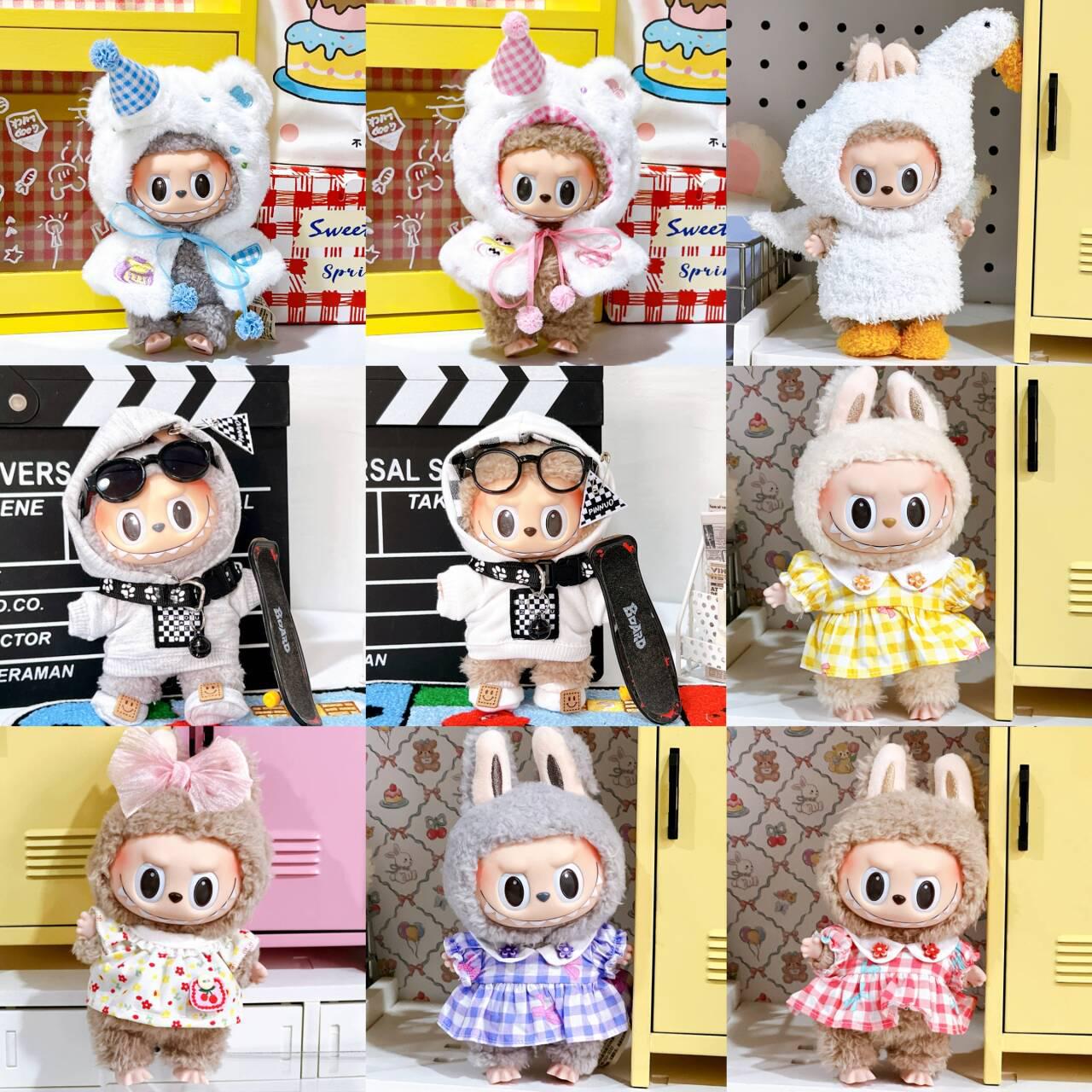 

Labubu Vinyl Doll - Plush Toy with Changeable Clothes and Accessories 17cm Labubu doll