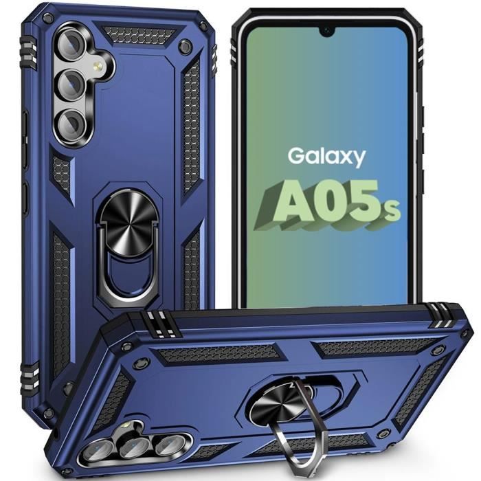 Coque de protection - BOOLING - pour Samsung Galaxy A05s - Antichoc - Support rotatif 360° - Bleu Marine
