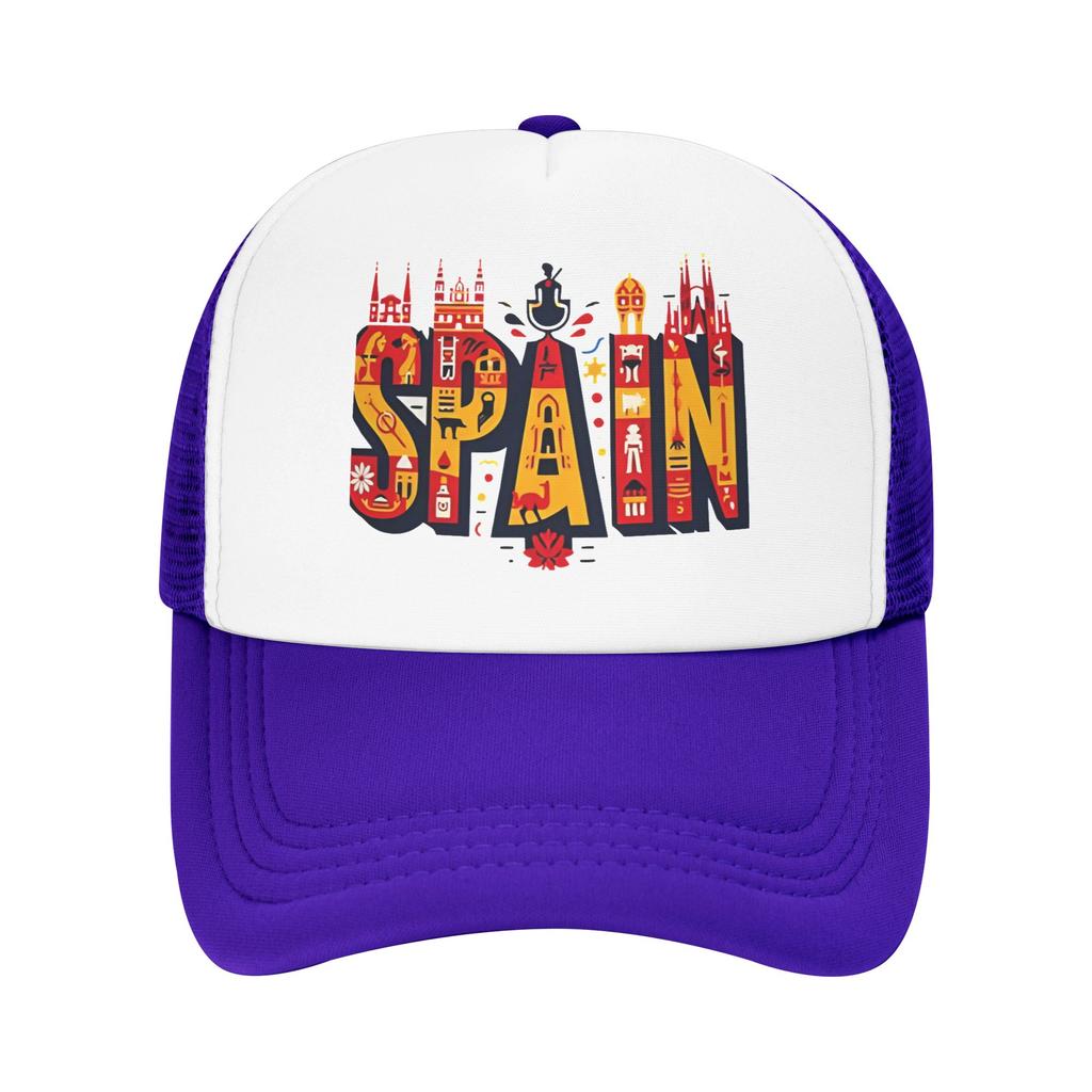 The coat of arms of Spain Sun Hats Casual Baseball Cap Summer Trucker Hat Sunscreen Hip Hop Hats Couple WoUnisex Baseball Caps