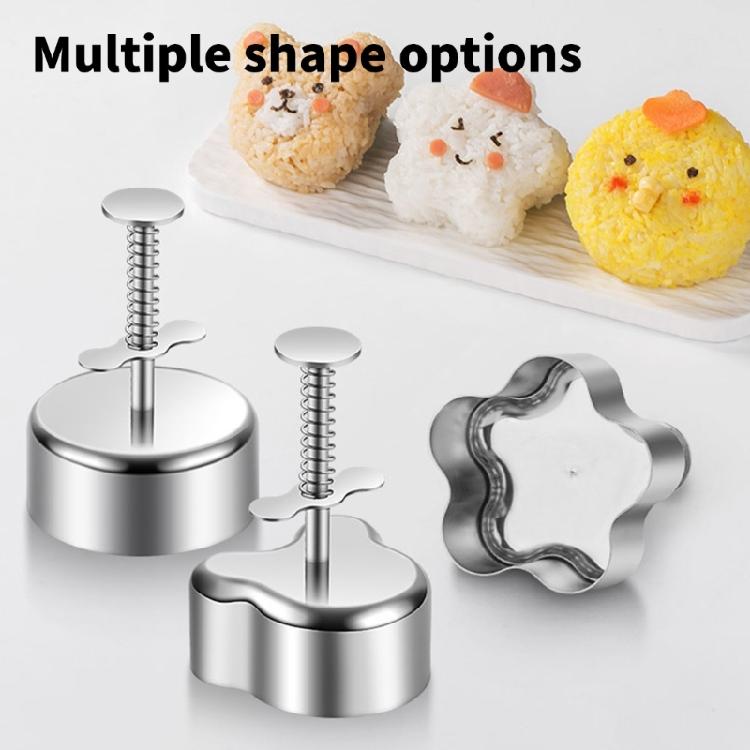 Onigiri Maker with Unique Animal Shape Stainless Steel Kitchen Sushi Molds Rice Sphere Press for Box Accessories