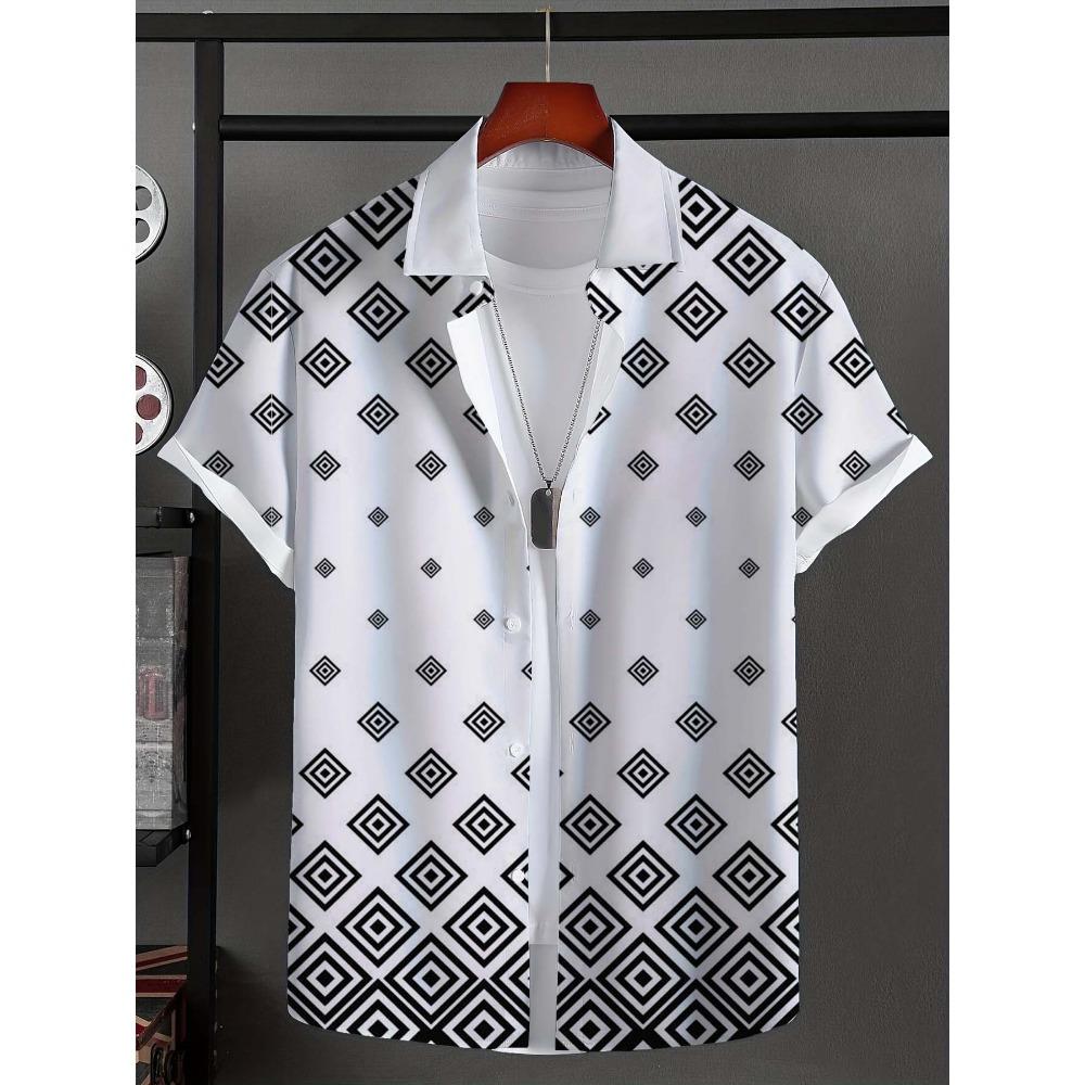 Hawaiian Ethnic Pattern Design 3d Printed  Mens Shirt Summer Casual Printed Short Sleeve Beach Hawaiian Tops Men's Clothing