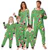 Parent-Christmas Printed Parent-Child Hooded Zip One-piece Homewear