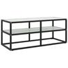 Day and Night - Day and Night Black TV Stand with White Marble Glass 100x40x40 Cm