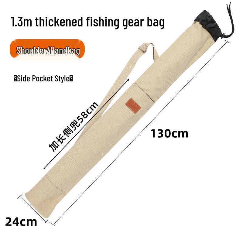 Thickened Canvas Fishing Rod Bag with Large Capacity and Lightweight Design