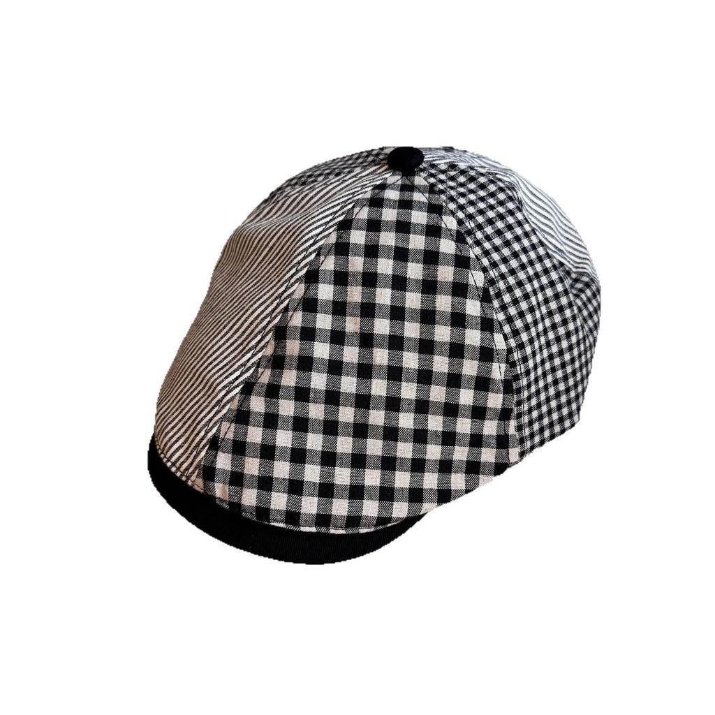 Color Grid Solid Vintage Beret Women Adjustable Fit Sunshade All Cap Seasons