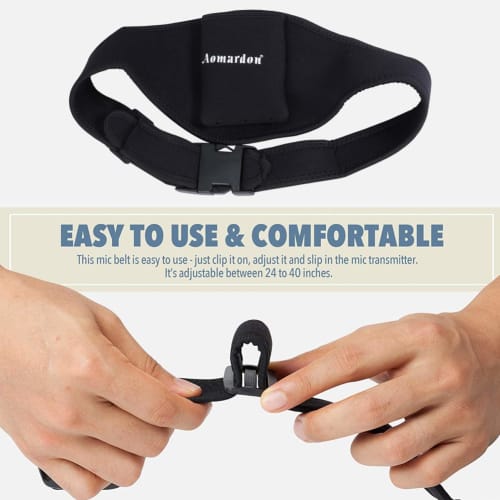 Adjustable Vertical Microphone Belt Waist Bag for Sports Instructors, Teachers, Singers, Classes, Public Speaking, and Theater