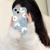 Summer Blue Large Flower Pattern Transparent Phone Case for Iphone 15 14 Pro Max 13 12 Pro 11 X XR XS Plus Silicone Clear Cover