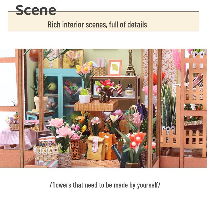 DIY Handcrafted Miniature Jenny's Flower House Model - Christmas Ornament Toy Gift