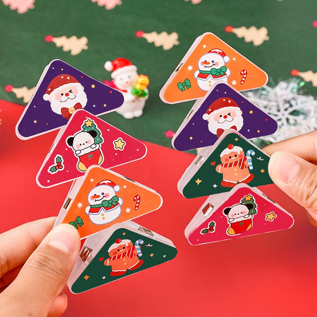 10Pcs Christmas Corner Paper Clips Triangular File Corner Clip Document Clips Triangular Paper Corner Clip for Students