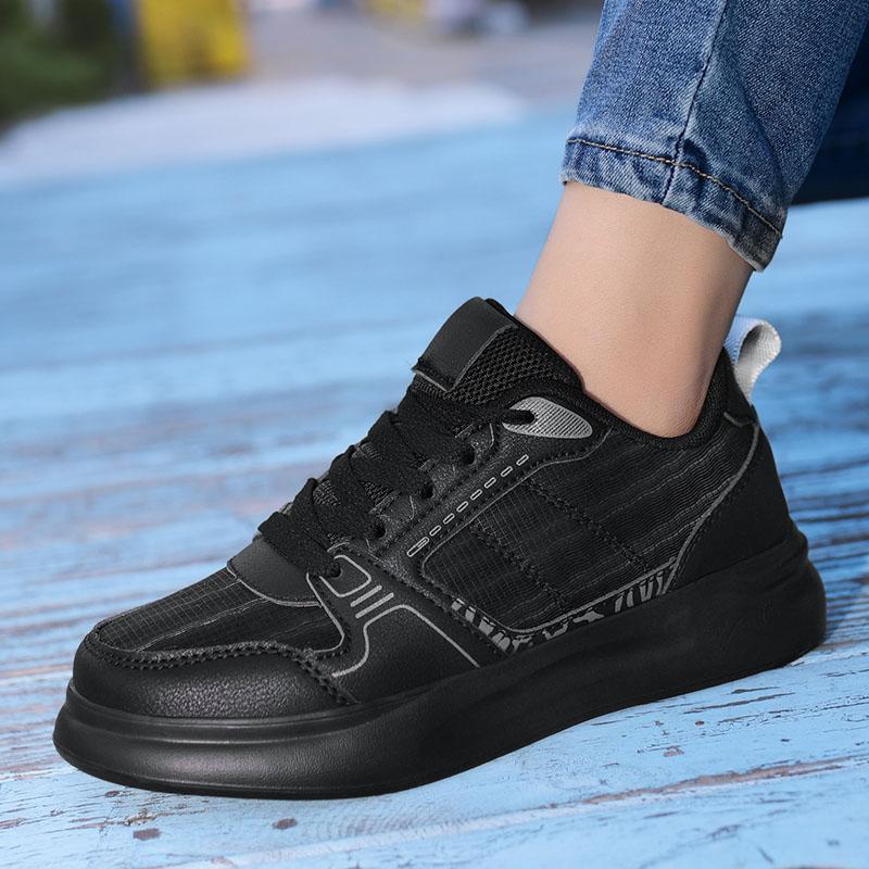 Vulcanize shoes for women, classic sports shoes, lace-up, skateboard, walking, white running sneakers