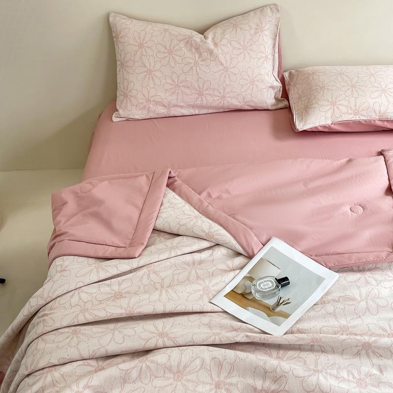 Pure Cotton Three-Layer Gauze Jacquard Summer Quilt Set - Cooling & Comfortable