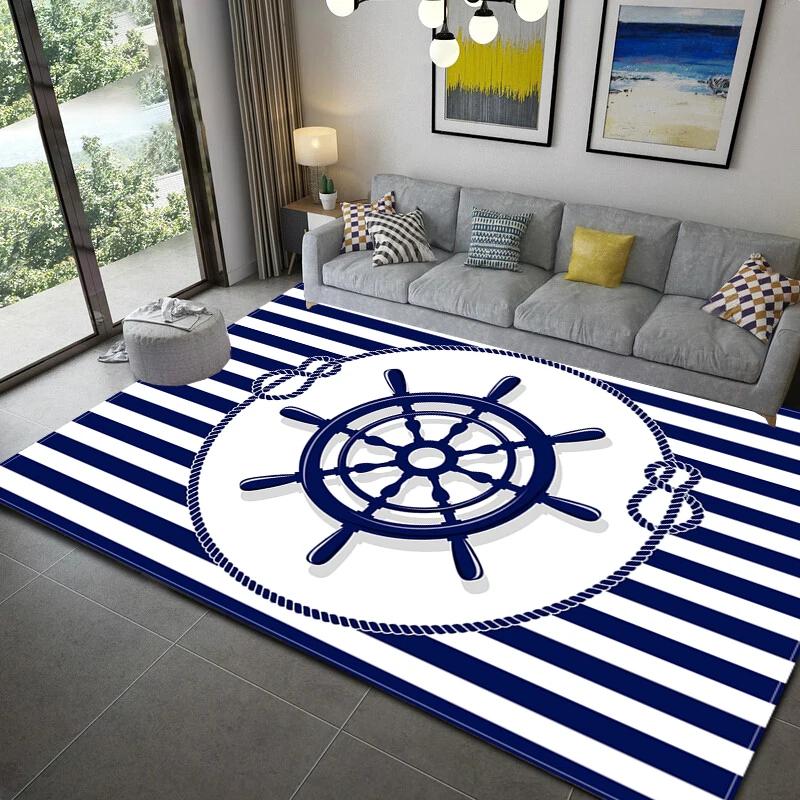 Nautical Rugs for Kids, Bedroom, Kitchen, Living Room & Bathroom - Stylish Home Decor Floor Mats