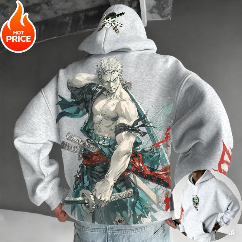 One Piece Zoro Anime Harajuku Streetwear Autumn Men Vintage Hoodie Winter Women Oversized Hooded Sweatshirt Long Sleeve Top Y2k
