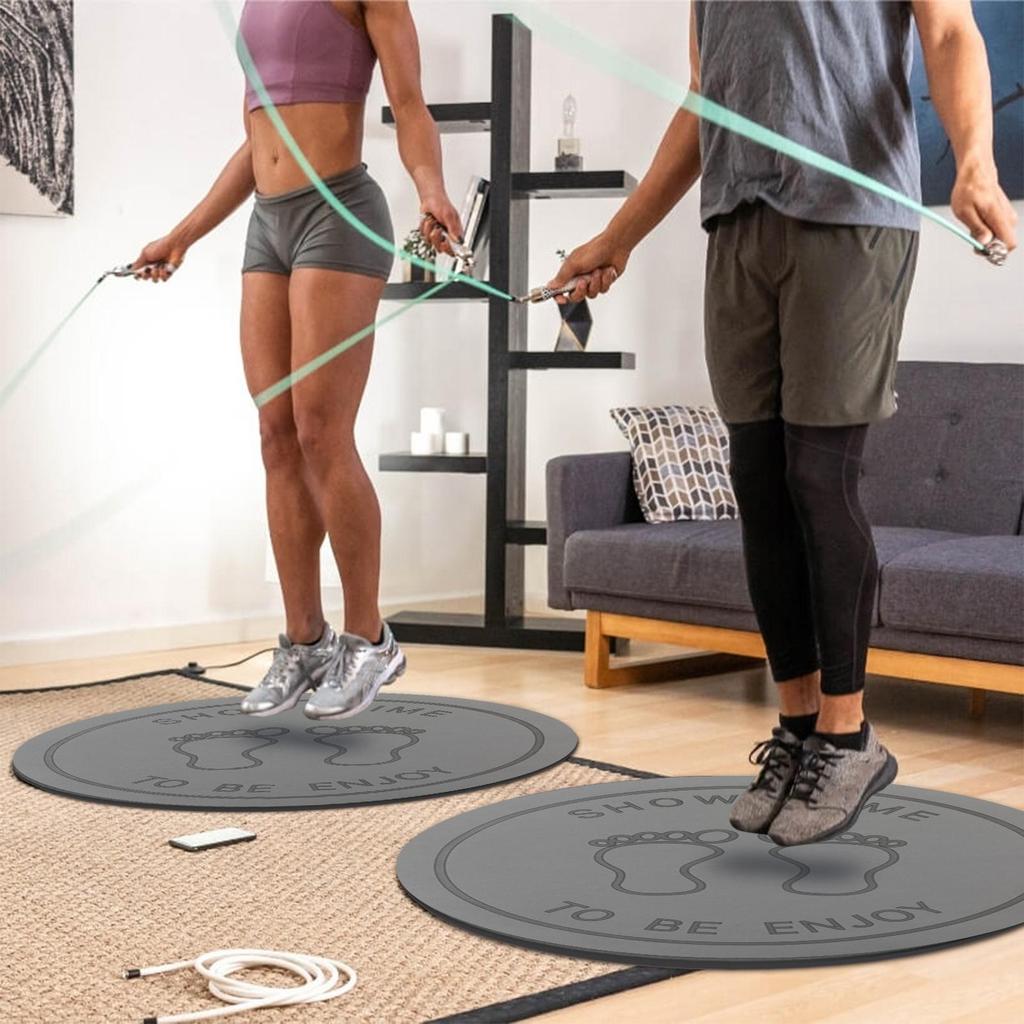 Jump Rope Mat 23.6inch Shock-Absorbing Equipment Skipping Rope Mat for Indoor Home Pilates Workout Stretching Yoga Floor